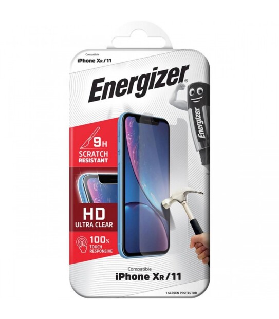 Film de protection d’écran en verre trempé pour iPhone XR/11 de la marque Energizer