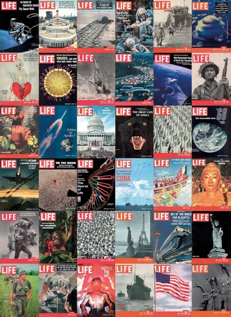 Poster illustrant le rendu final du puzzle Life Magazine Covers Clementoni une fois terminé
