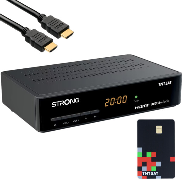 Décodeur numérique Strong avec câble HDMI mâle vers mâle et carte à puce Viaccess