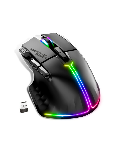 Souris gamer optique ergonomique pour droitier avec rétroéclairage RVB et dongle USB