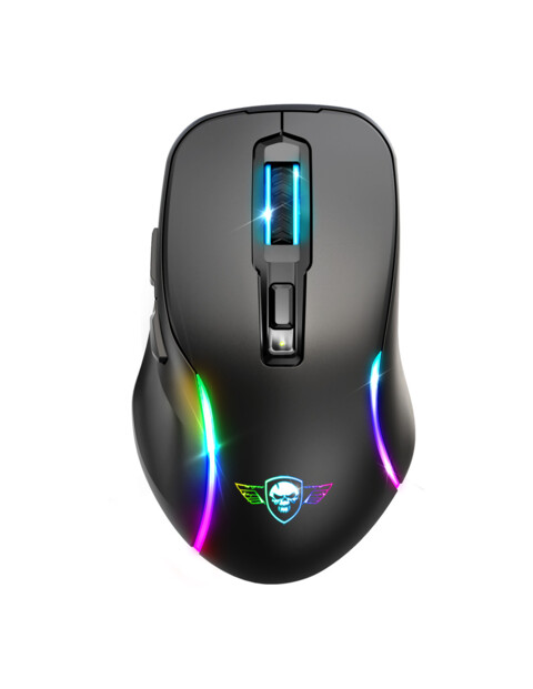 Souris ergonomique sans fil pour droitier avec rétroéclairage RVB spirit of gamer