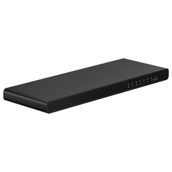 Face avant de biais du spitter HDMI 4K 4 ports avec voyants LED de fonctionnement