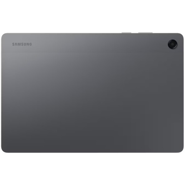 Vue arrière du boîtier coloris gris avec logo samsung et appareil photo de la tablette Android 11"