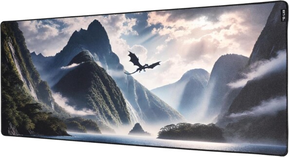 Tapis de souris gaming XXL 900 x 400 mm bords cousus - Dragon