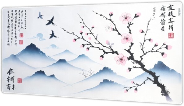 Tapis de souris gaming XXL 900 x 400 mm bords cousus - SAKURA