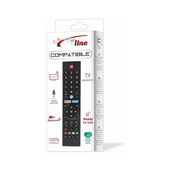 Télécommande infrarouge et bluetooth Jolly Line GBS compatible Panasonic coloris noir dans son emballage cartonné