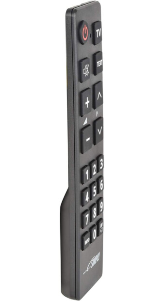 Vue de biais sur la finesse de la télécommande TV compacte