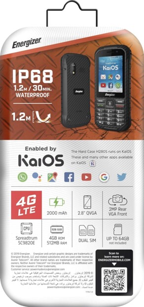 Téléphone portable H280S robuste et étanche Dual SIM 4G