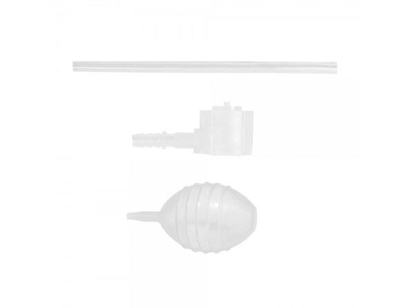 Vue du dessus de l'embout de nettoyage et du tube à clipser transparent sur fût de bière