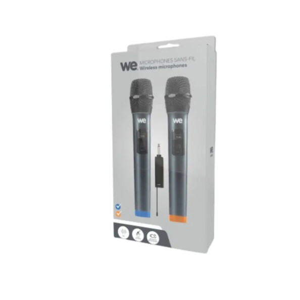 2 microphones karaoké sans fil avec récepteur rechargeable