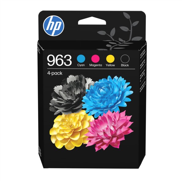 4 cartouches d'encre originales HP 963 CMJN - Pack