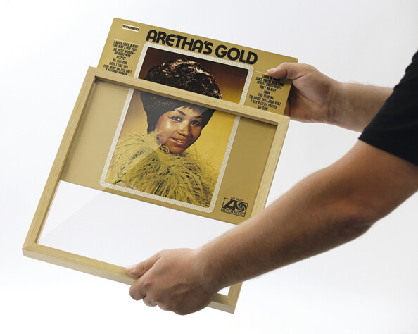 Cadre pour vinyles en bambou - Bois clair