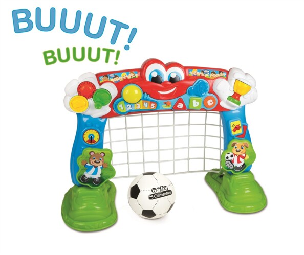 But de foot interactif Tiboot avec visage souriant, chiffres et lettres colorés pour bébé