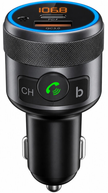Transmetteur FM allume-cigare avec fonction bluetooth et port USB-A/USB-C