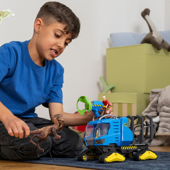 Véhicule chenillé Dinosaurs avec Dakotaraptor et ranger Flynn