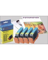 4 Cartouches I Color compatibles Canon cyan