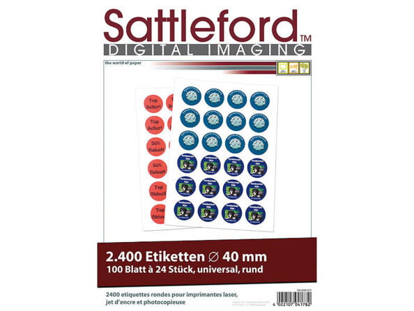 2400 étiquettes autocollantes rondes Ø 40 mm de la marque Sattleford