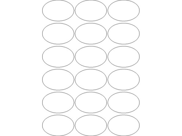 450 étiquettes ovales 63,5 x 42,3 mm