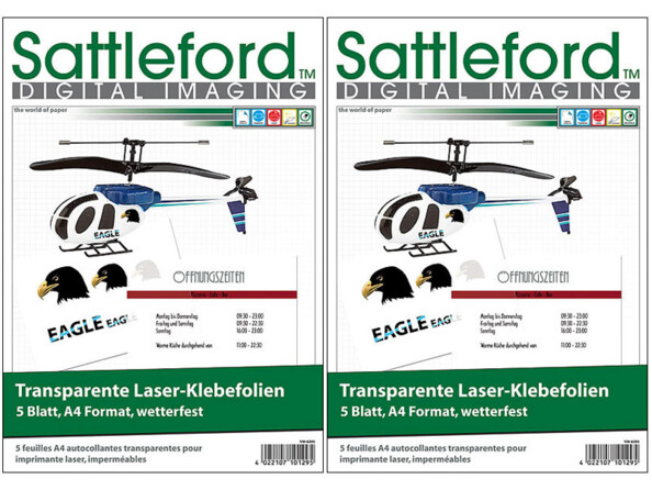 10 feuilles DIN A4 transparentes autocollantes de la marque Sattleford
