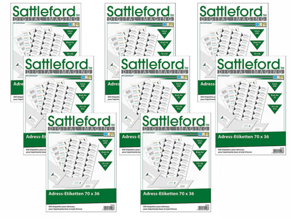 4800 étiquettes autocollantes 70 X 36 mm Sattleford