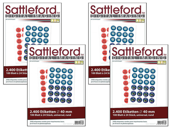 9600 étiquettes autocollantes rondes Ø 40 mm de la marque Sattleford