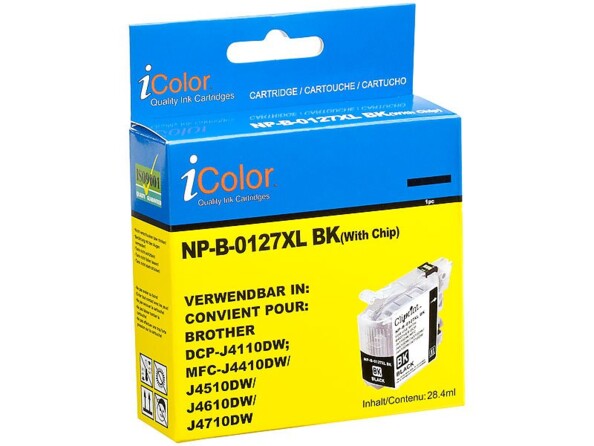 Cartouche iColor compatible Brother (remplace LC127 / 125XL), noir