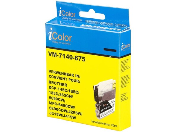 Cartouche iColor compatible Brother (remplace LC980 / 1100), noir
