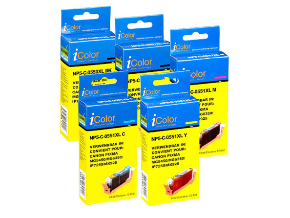 Pack de cartouches compatibles Canon (PGI-550 BK / CLI-551BK/C/M/Y)