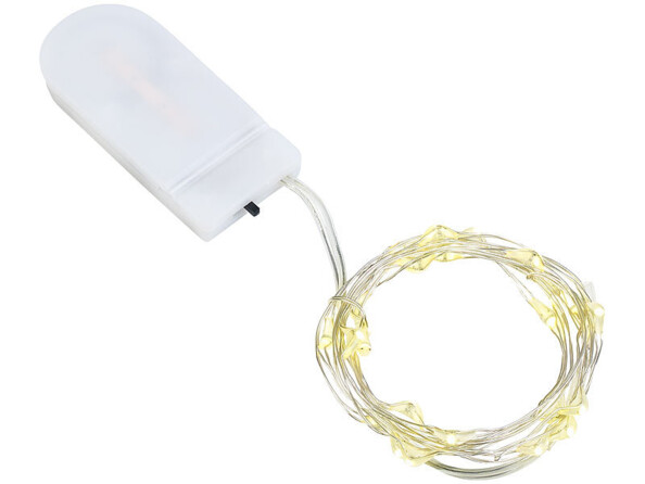 Guirlande d'ornement et de décoration avec 24 LED blanches pour anniversaire, mariage ou fête