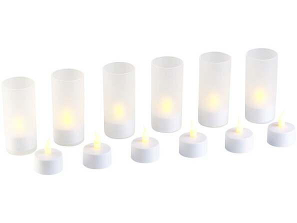 12 bougies chauffe-plat LED rechargeables avec photophores