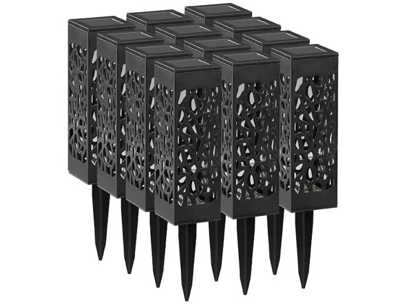 12 lanternes décoratives solaires à LED blanc chaud