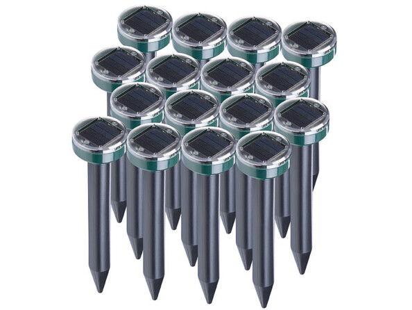 Repousse taupes à planter dans le jardin alimentés par batterie rechargeable par panneau solaire