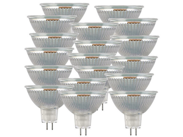 18 spots LED GU5.3 - 3 W - 250 lm - Blanc chaud