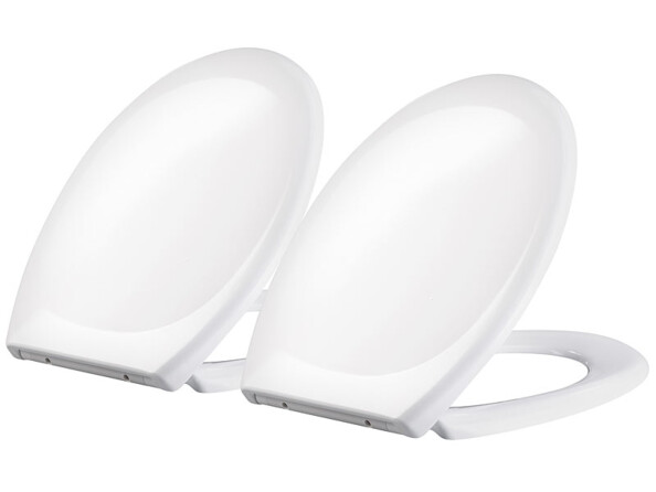 2 abattants de WC universels en O avec frein de chute