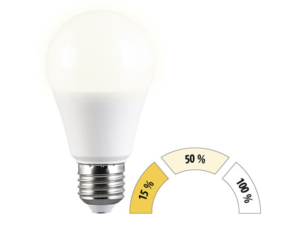 4 ampoules LED E27 avec 3 niveaux de luminosité - 9 W - 830 lm - Blanc chaud