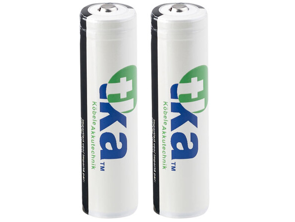 2 batteries lithium-ion 18650 3,7 V / 2600 mAh