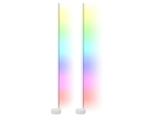 Pack de 2 lampes connectées avec LED RVBB-IC, pied de support, adaptateur secteur et mode d'emploi en français