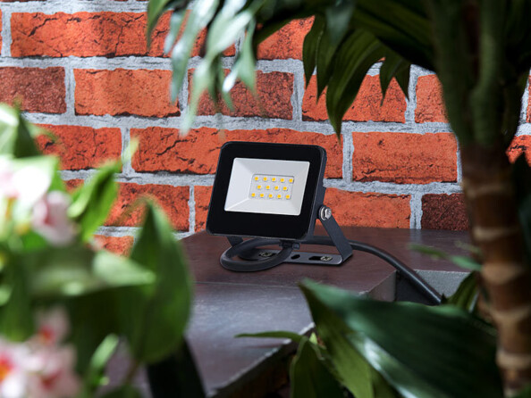 2 mini projecteurs LED résistants aux intempéries - 10 W - 945 lm - Blanc chaud