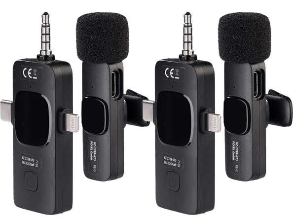 2 minis microphones sans fil pour appareils avec connecteur USB-C