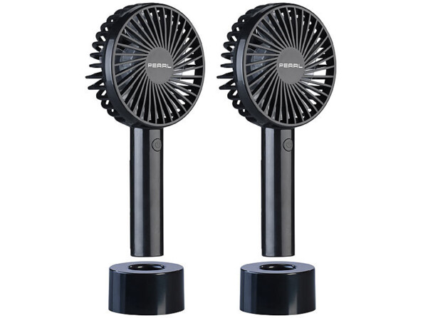 2 ventilateurs VT-90.duo à poser sur une table ou à transporter discossiés de leurs bases.