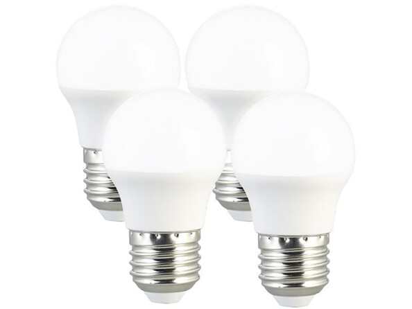 4 ampoules LED E27 / G45 / 240 lm / 3 W blanc lumière du jour