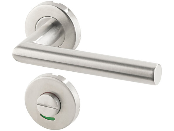 4 garnitures de porte modernes en inox - 8 poignées sur rosaces