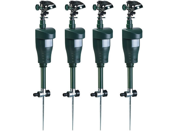 4 répulsifs pour animaux avec pulvérisateur d'eau et détecteur de mouvement PIR