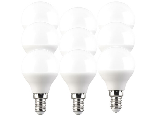 9 ampoules LED P45 E14 - 5 W - 400 lm - Blanc lumière du jour