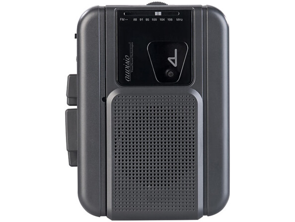 Baladeur cassettes avec affichage analogique de la fréquence radio FM et haut-parleur