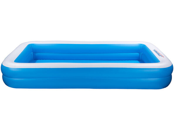 Bassin rectangulaire en PVC bleu et blanc pour baignade en été