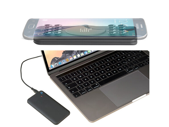 Batterie d'appoint PB-500.qi USB ultraplate compatible Qi 5000 mAh jusqu'à 2,1 A / 10,5 W