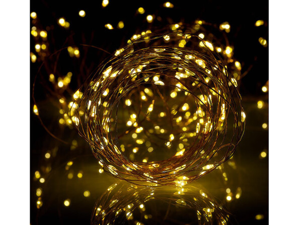 Guirlande lumineuse solaire 32 m en fils de cuivre