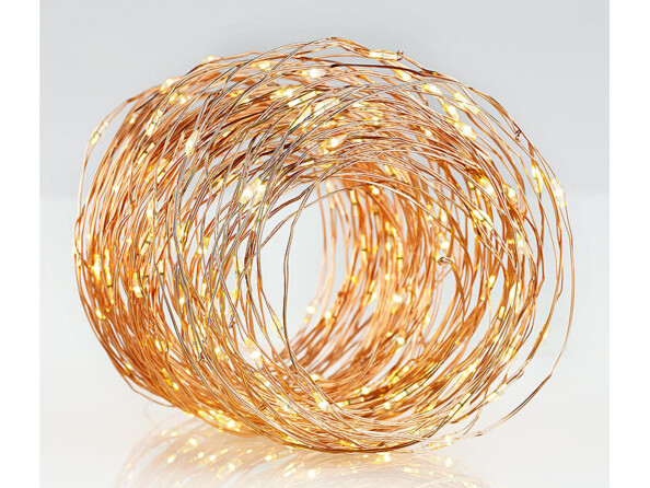 Guirlande lumineuse étanche solaire 32 m en fils de cuivre