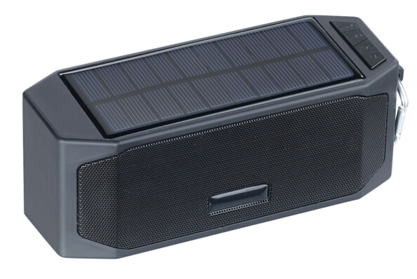 haut parleur nomade sans fil avec chargement usb ou solaire avec plaque intégrée mss-312.slr auvisio